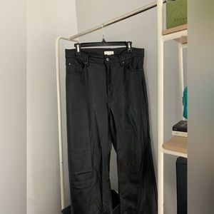 Wide leg leather pants in size 14.